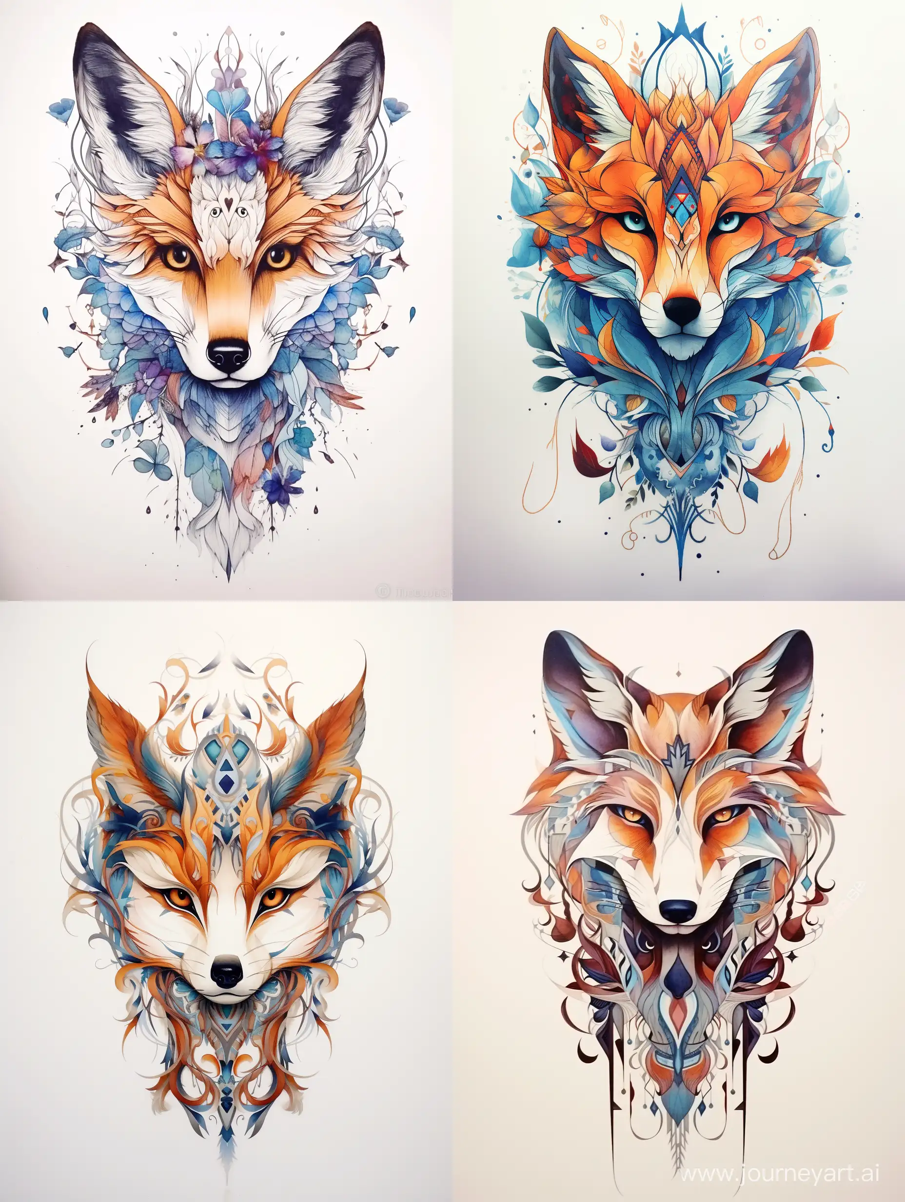 Enchanting-Fox-Head-Tattoo-Sketch-Inspired-by-Tolkiens-Style