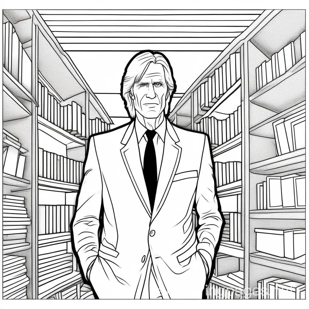 Keith Morrison True Crime Coloring Page, Coloring Page, black and white, line art, white background, Simplicity, Ample White Space. The background of the coloring page is plain white to make it easy for young children to color within the lines. The outlines of all the subjects are easy to distinguish, making it simple for kids to color without too much difficulty