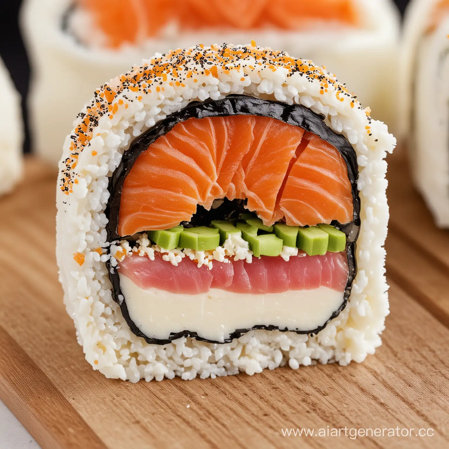CrossSection-View-of-Sushi-with-Cream-Cheese-Filling