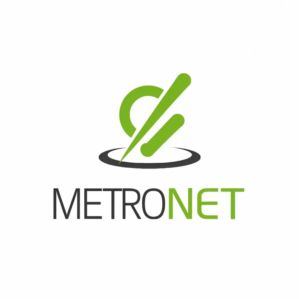 logo, green checkmark in ring inside company name, with the text "Metronet", typography, be used in Technology industry