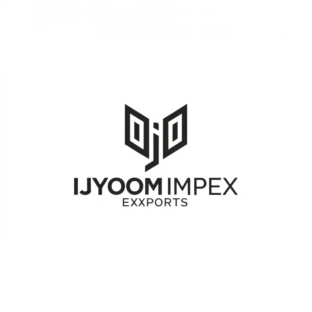 a logo design,with the text """"
IJYOM IMPEX
"""", main symbol:EXPORTS,Moderate,clear background