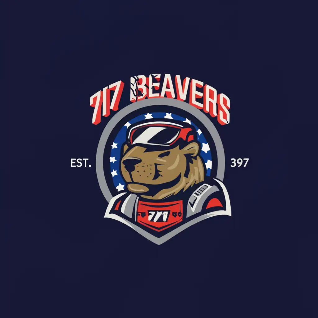 LOGO-Design-For-717-Beavers-Clever-Astronaut-Beaver-Emblem-on-Clear-Background