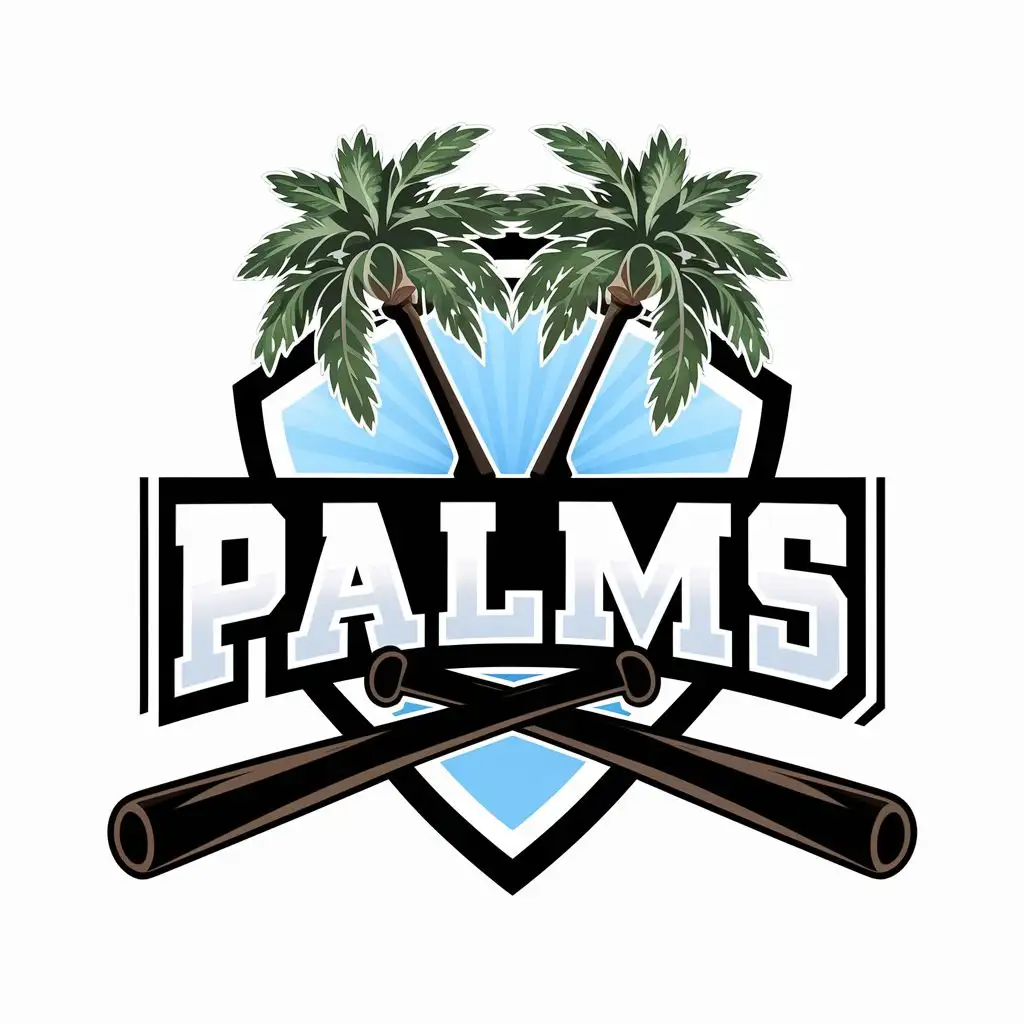 LOGO-Design-For-Palms-Tropical-Vibes-with-Baseball-Elements-and-Typography