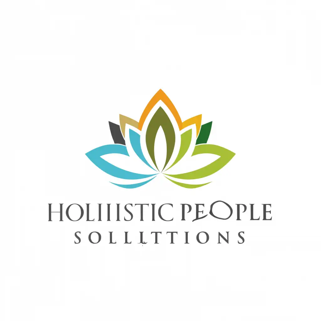a logo design,with the text "Holistic People Solutions", main symbol:Lotus Flower,Moderate,clear background
