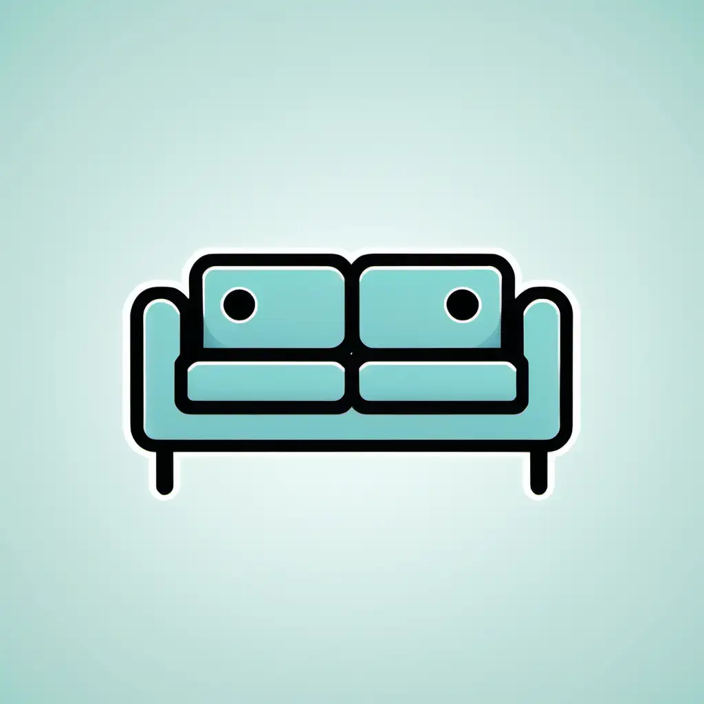 Minimalist OneColor Couch Icon for Stylish Interior Designs