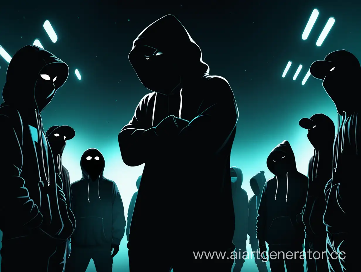 Urban-Hoodie-Silhouettes-with-Masked-Figures-in-Rap-Style
