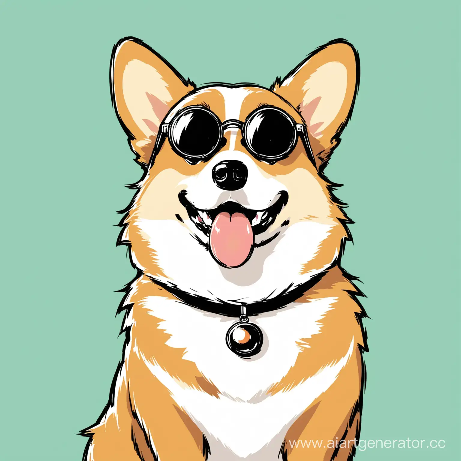 Playful-Corgi-in-Trendy-Shades-Enjoying-a-Sunny-Day