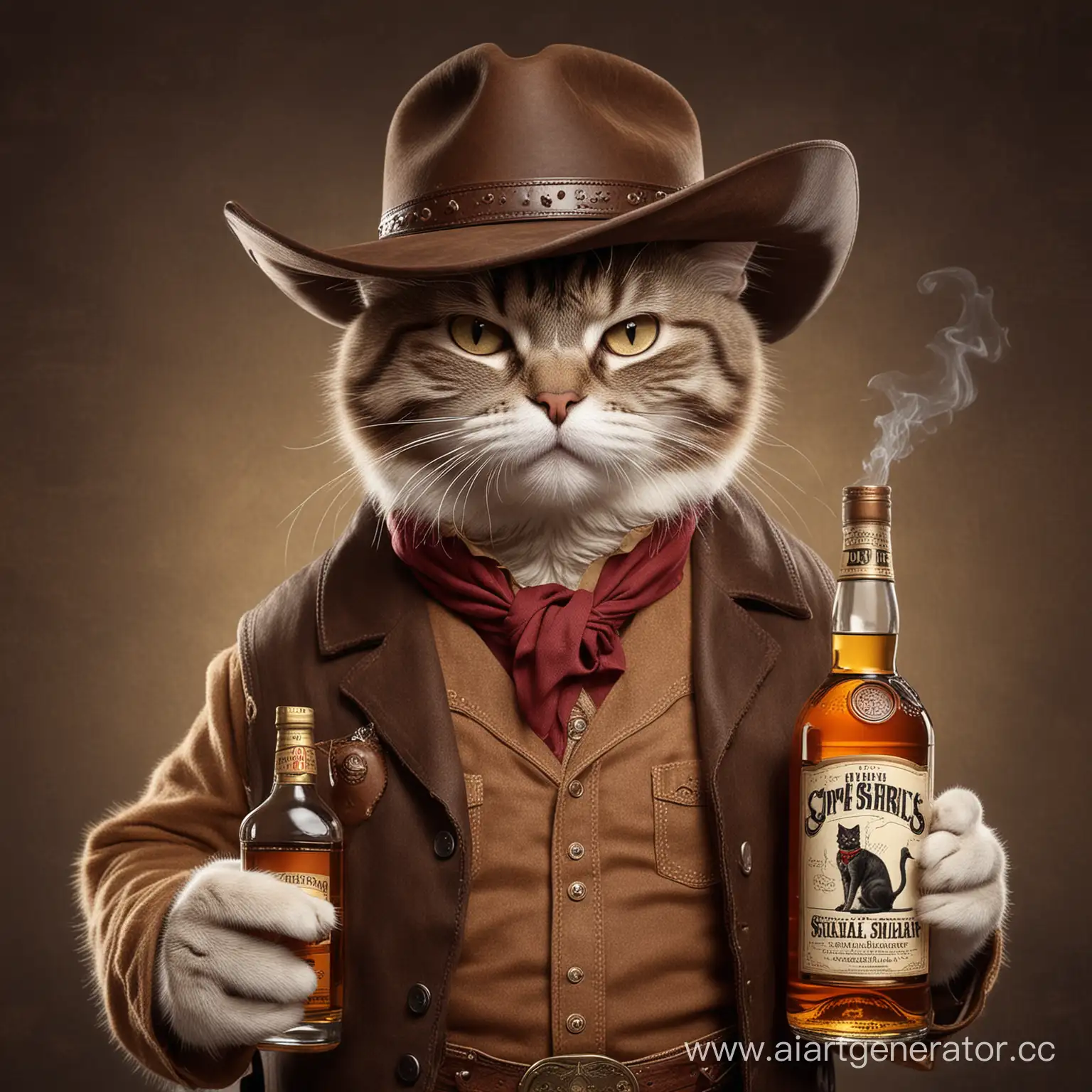 WhiskeyDrinking-Cowboy-Cat-Smoking-a-Cigar