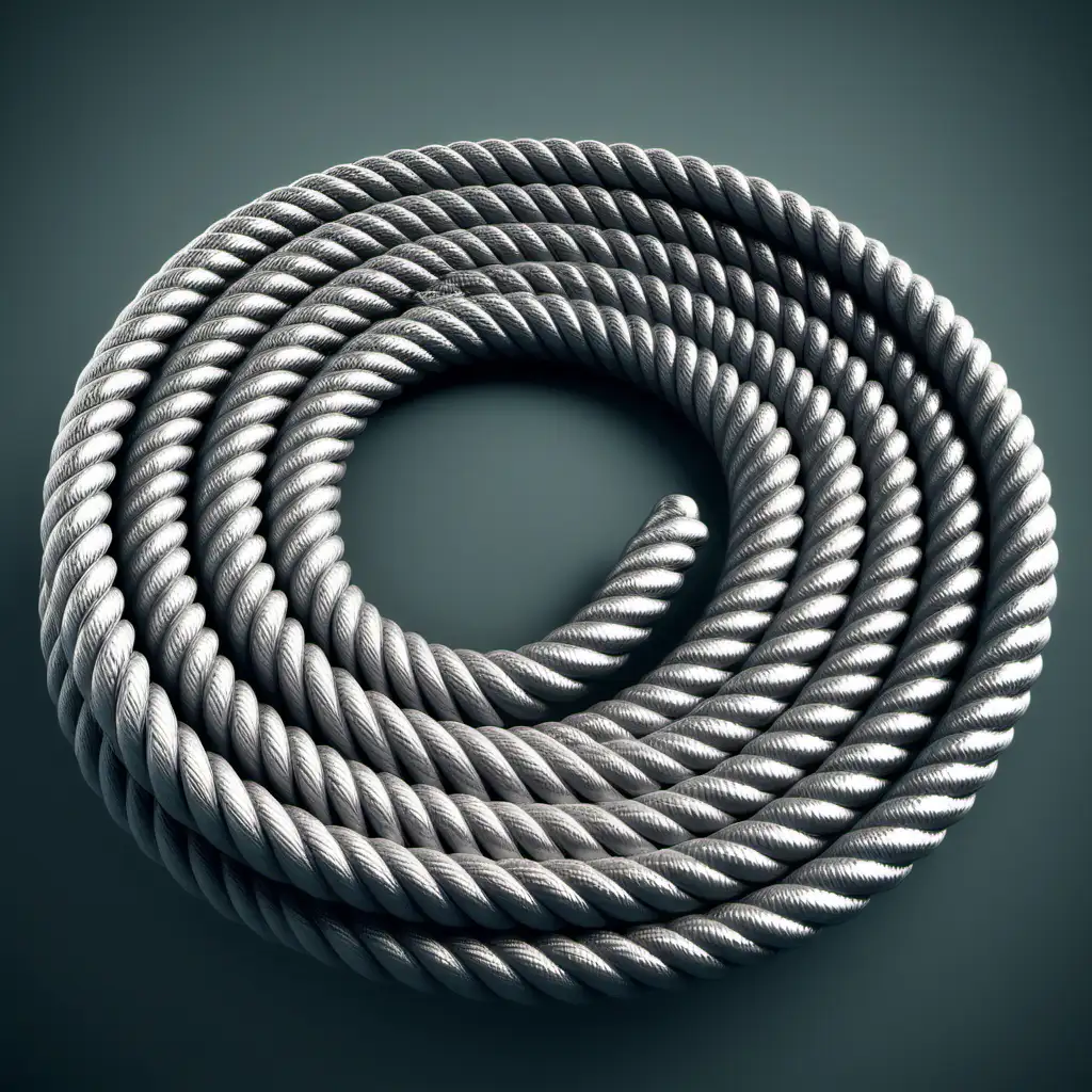 Dynamic Animated Coiled Rope in Vibrant Motion