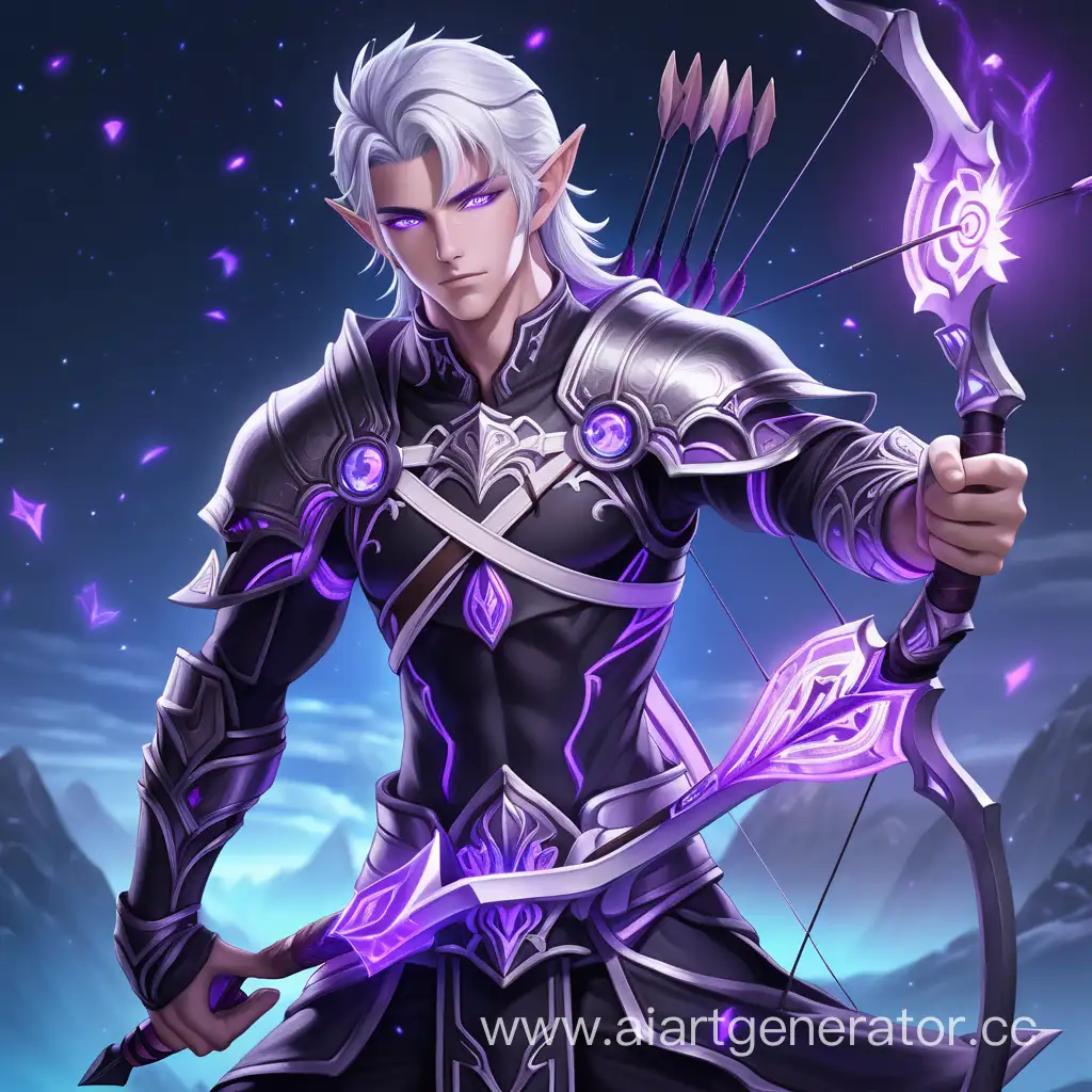 Elven-Magical-Archer-with-Glowing-Purple-Accents