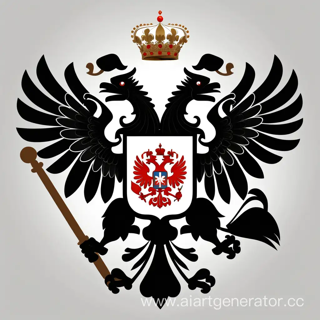 Coat of arms similar to the coat of arms of Russia but not the coat of arms of Russia, black silhouette