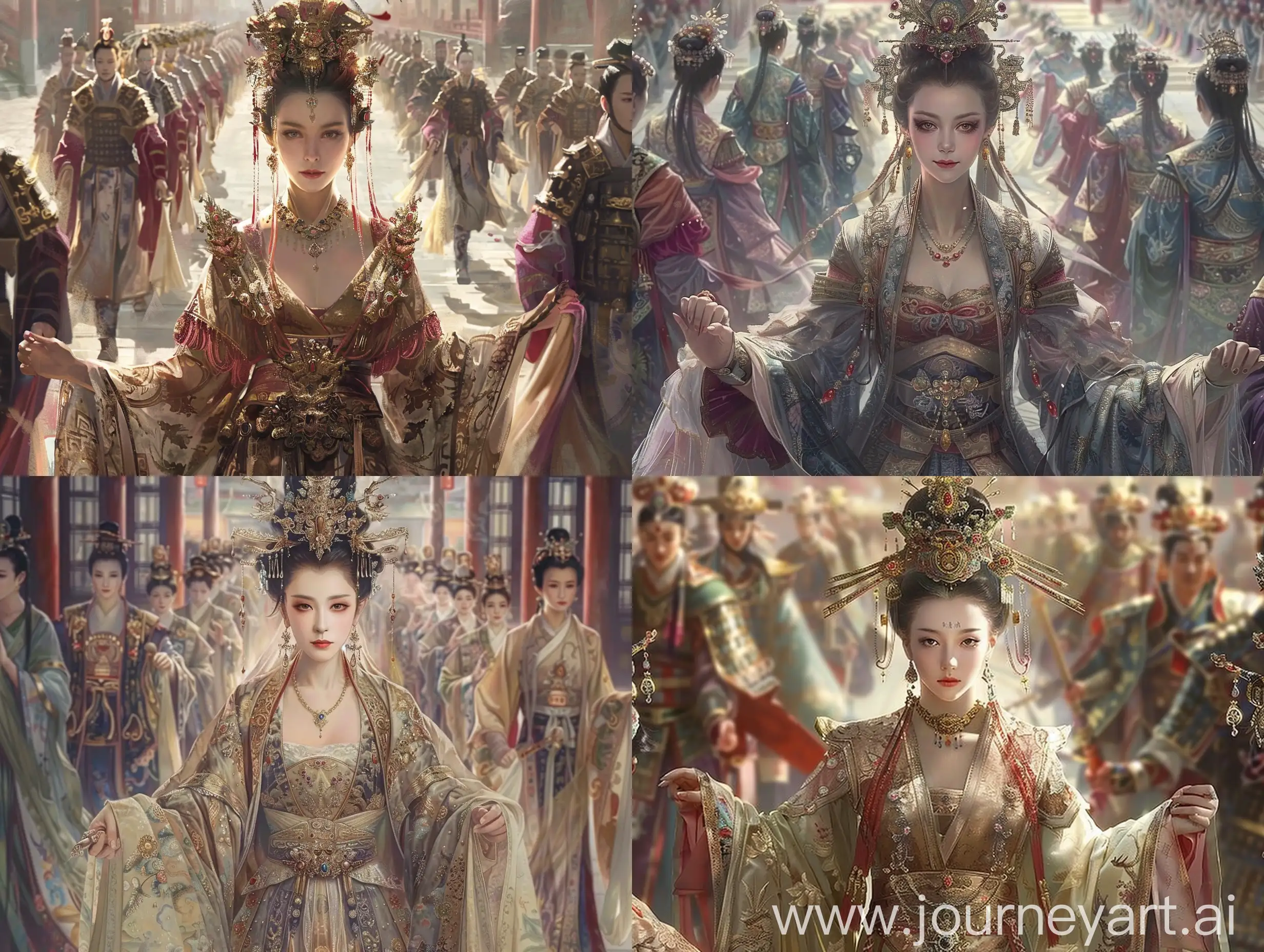Majestic-Chinese-Empress-Procession-Luxurious-Beauty-in-Ancient-Splendor