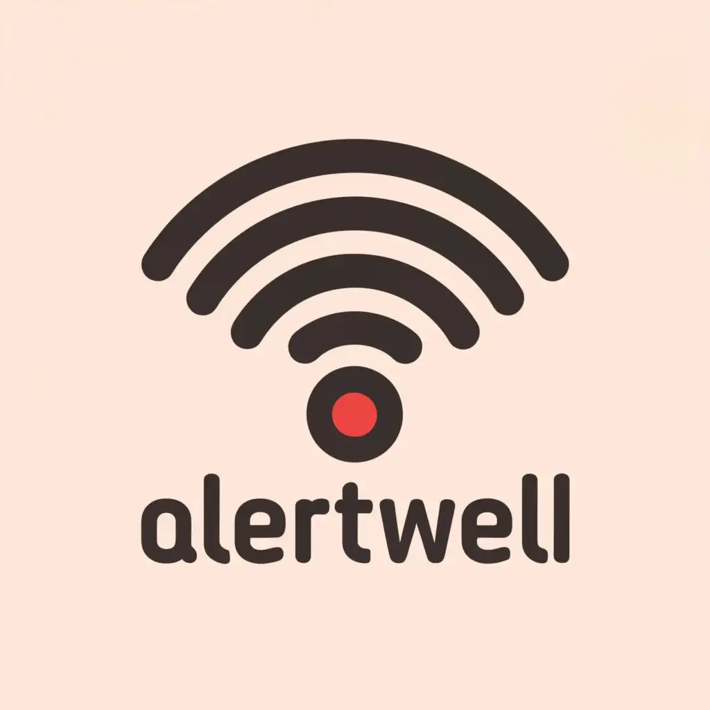 a logo design,with the text "AlertWell", main symbol:wifi signal,Minimalistic,be used in Medical Dental industry,clear background