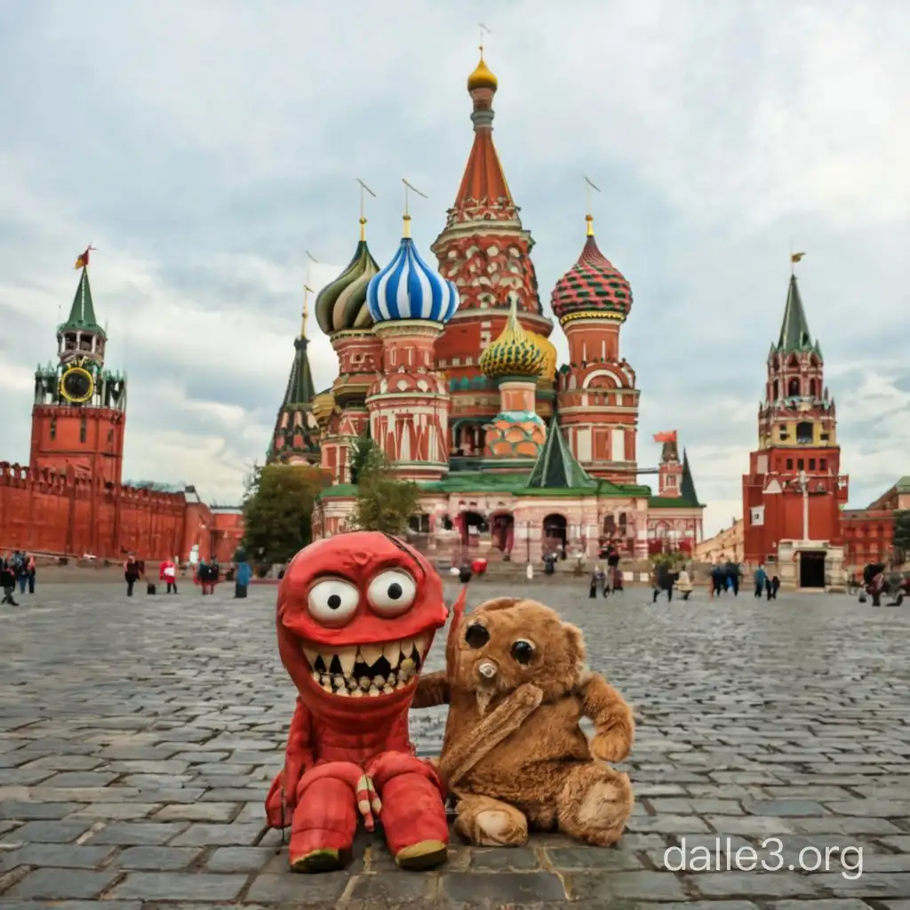Большой под кроватный монстр и воображаемый друг на Красной площади в Кремле, Детализация