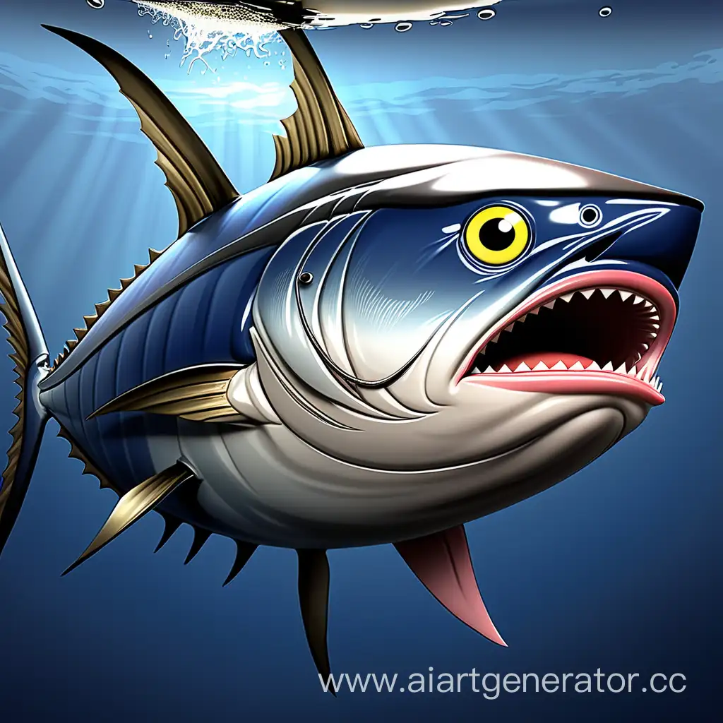 Thriving-Bluefin-Tuna-Fish-in-Ocean-Habitat