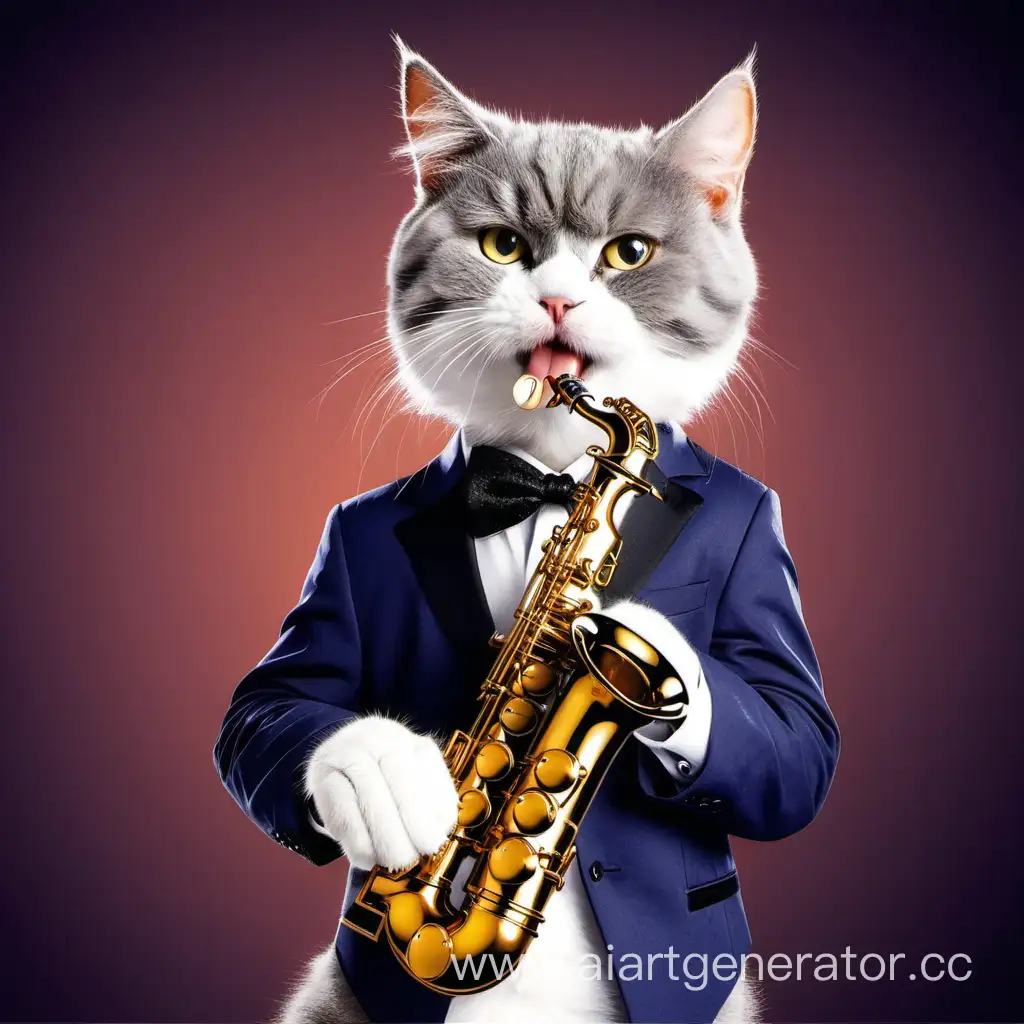 Graceful-Cat-Playing-Saxophone-Music