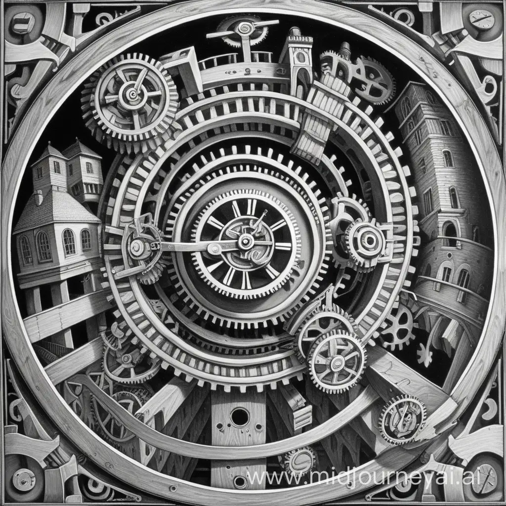 Elegant Clockwork Illusion Inspired by MC Escher