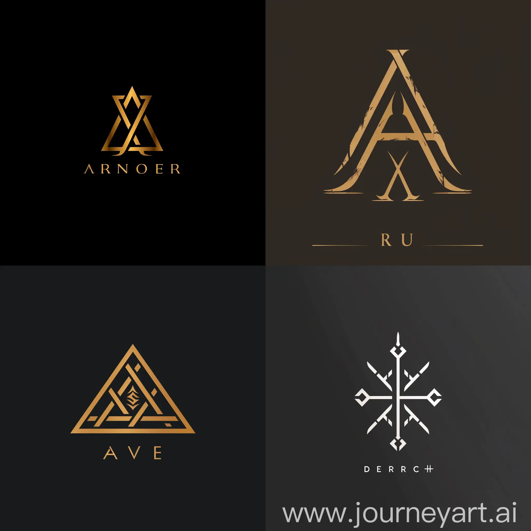 Rune A logo,Ancient, mysterious and steady， Solid color backgroud, typography,vector simple minimal, --ar 1:1