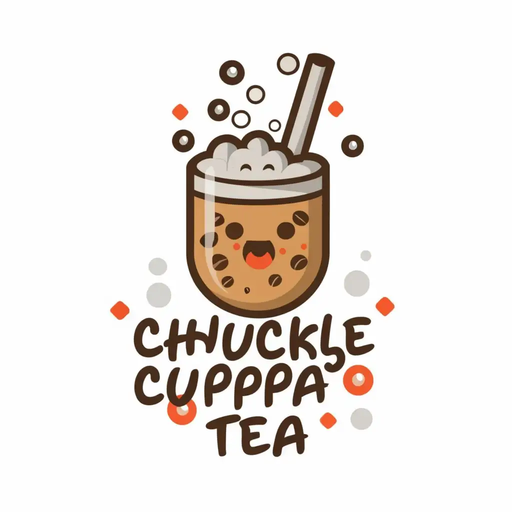 a logo design,with the text "Chuckle Cuppa tea ", main symbol:boba tea,Moderate,clear background