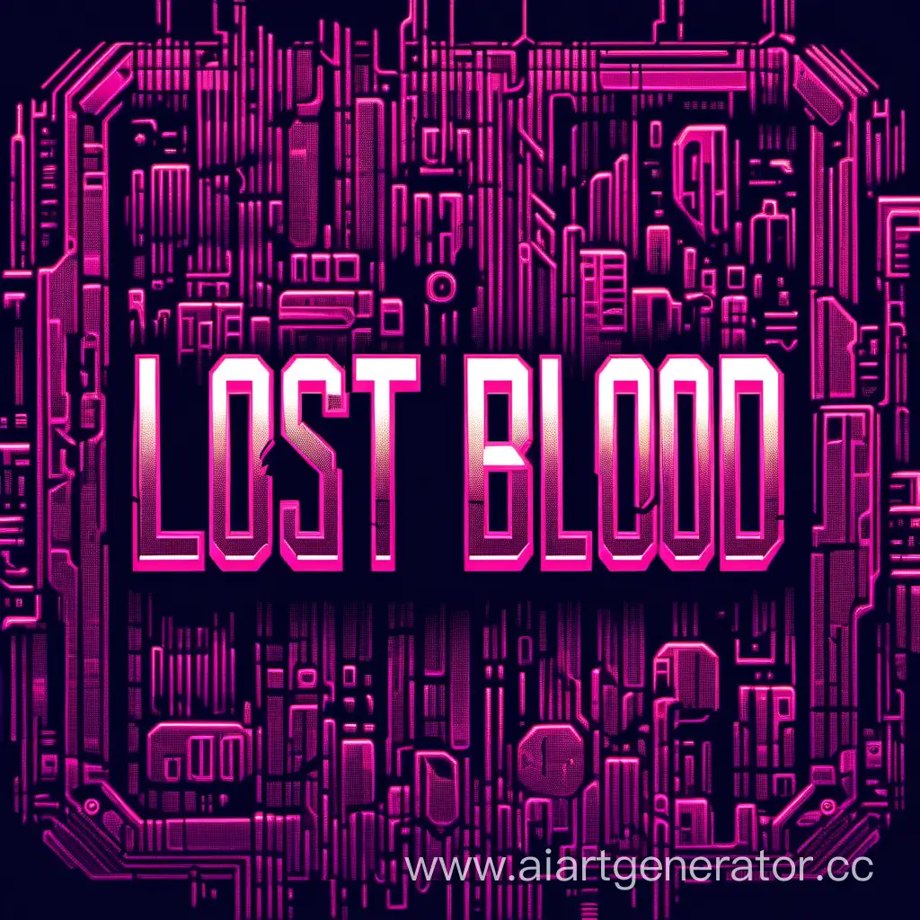 Текст LOST BLOOD в стиле киберпанка