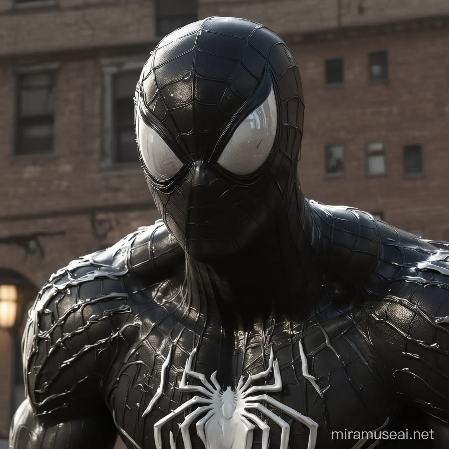 spiderman after getting the venom symbiote