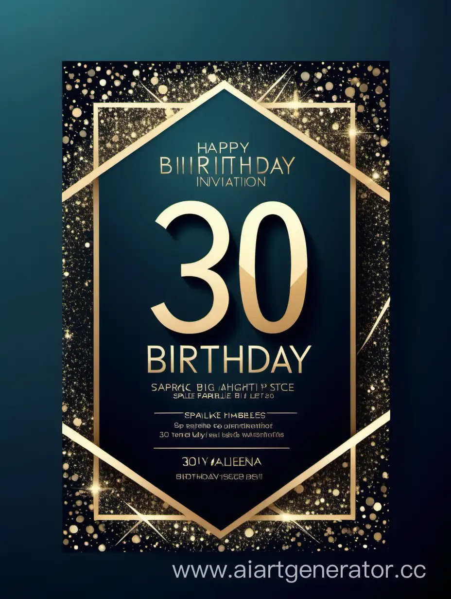 Sparkling-Geometric-Abstraction-Birthday-Invitation-with-Number-30