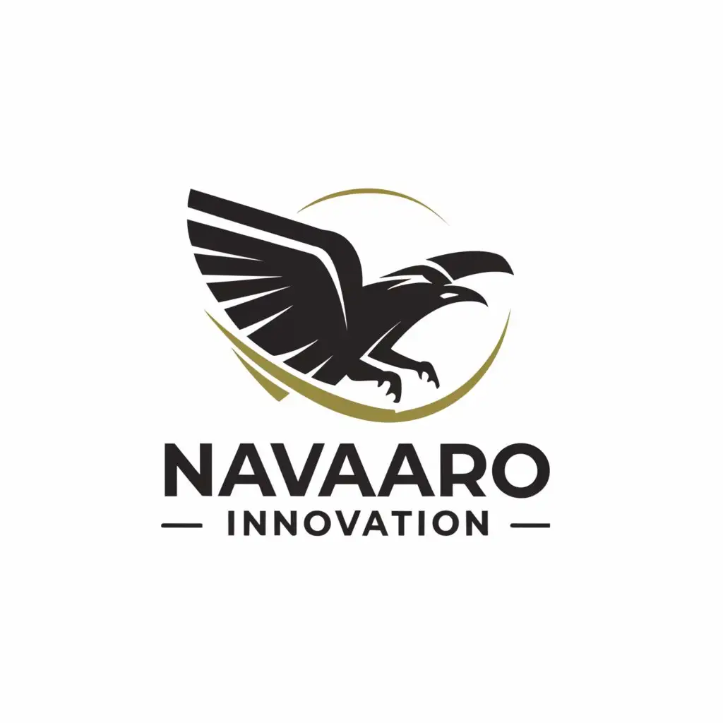 a logo design,with the text "Navarro Innovation", main symbol:Raven,Moderate,be used in Religious industry,clear background