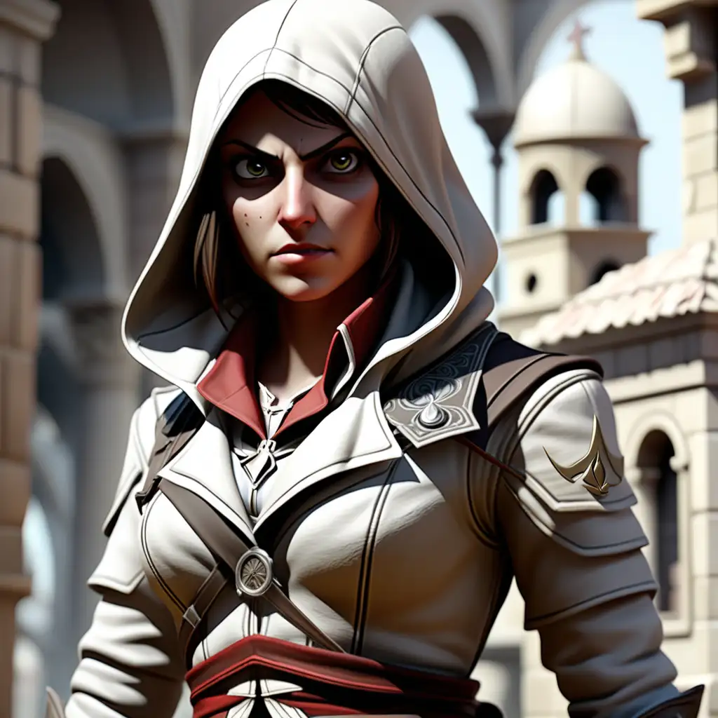Stealthy Female Assassin in Action Intriguing Game Art