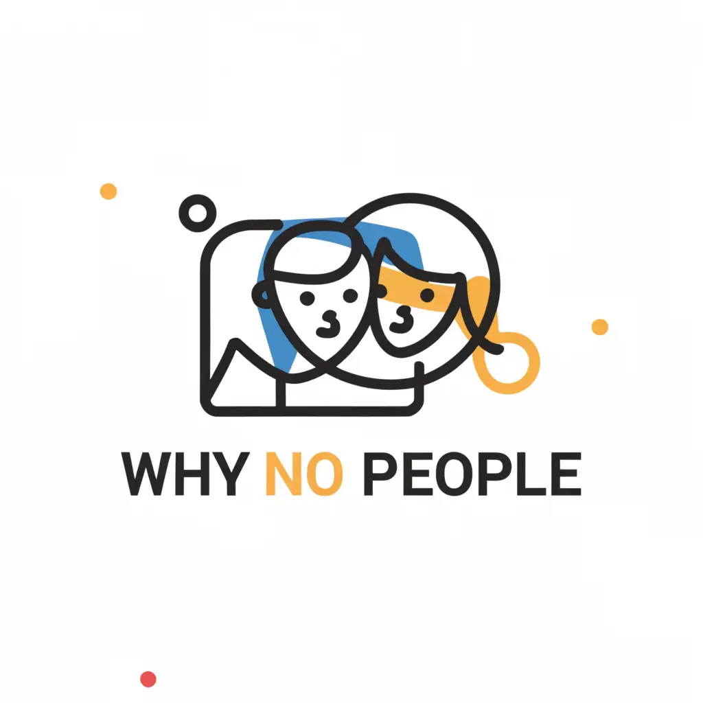 a logo design,with the text "why no people", main symbol:boy and girl Live video show,Moderate,clear background
