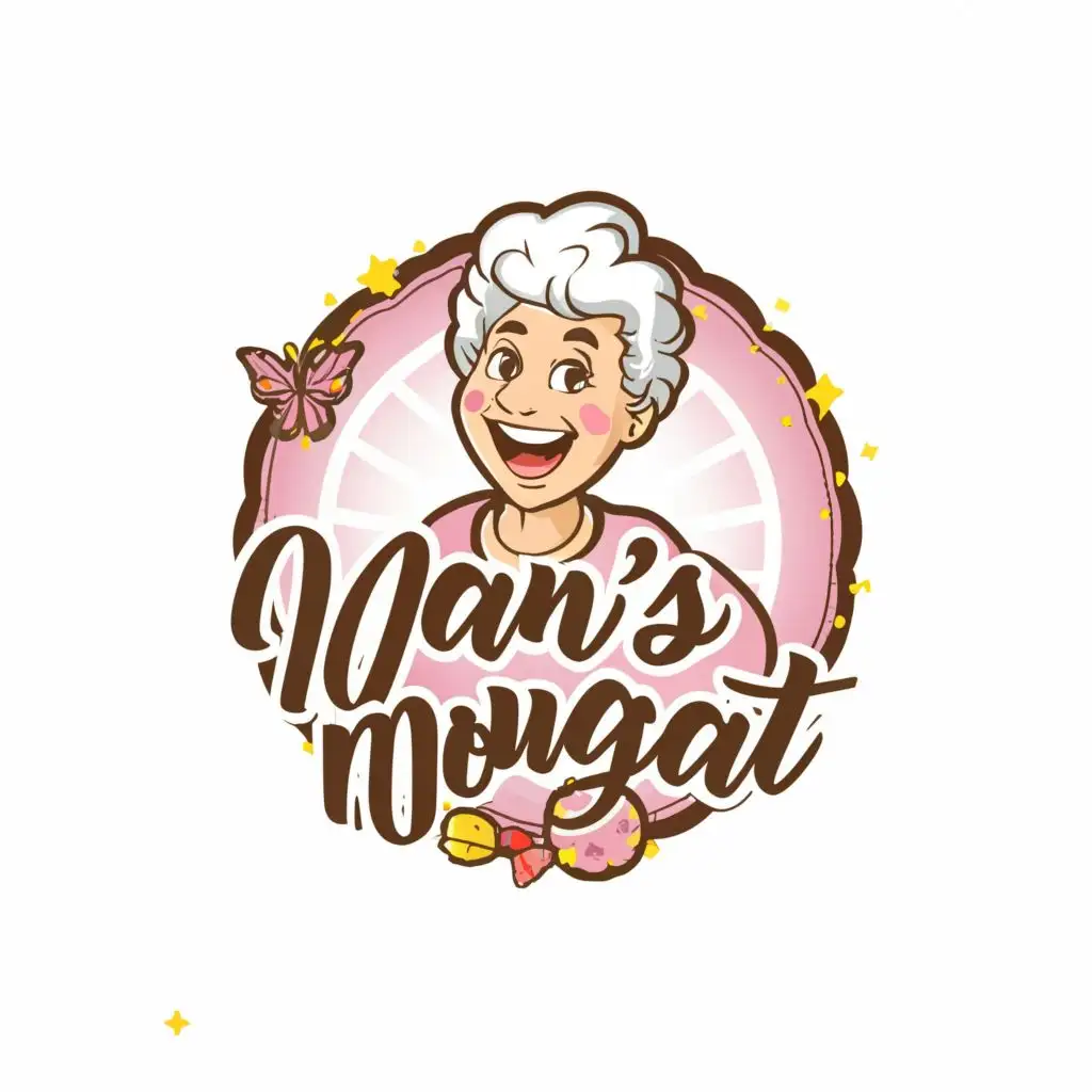 LOGO-Design-for-Nans-Nougat-Joyful-Grandma-with-Sweet-Typography-for-Restaurant-Delight