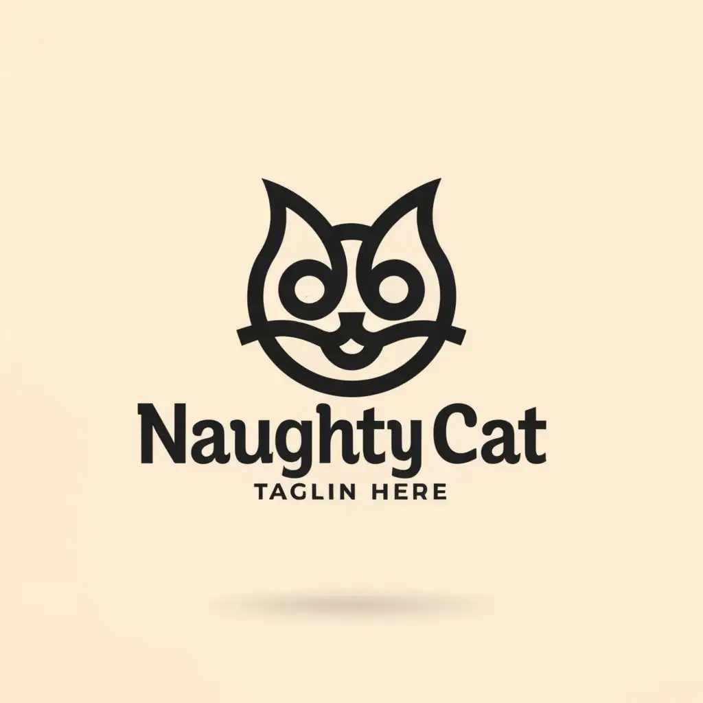 a logo design,with the text "naughty cat", main symbol:"""
text
""",Minimalistic,be used in Retail industry,clear background