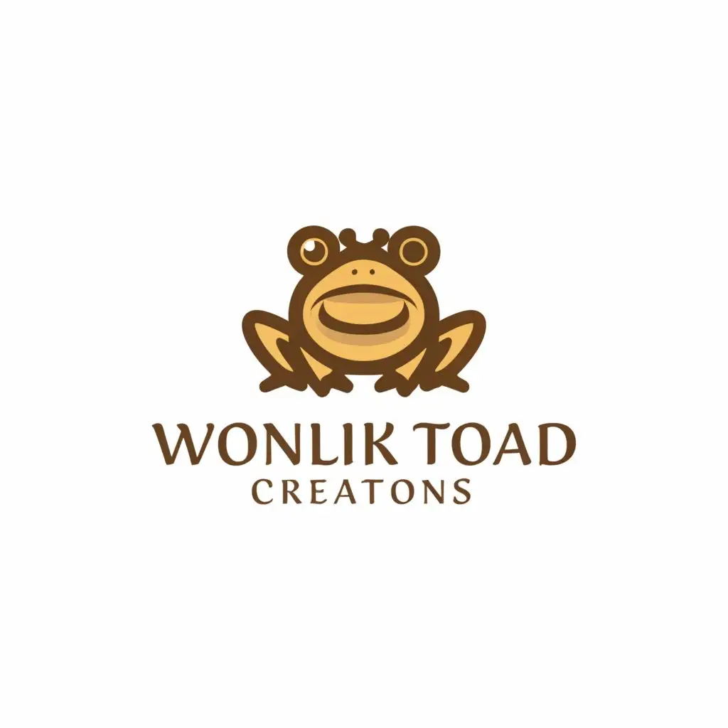 a logo design,with the text 'Wonlik Toad Creations', main symbol:Toad,Minimalistic,be used in Technology industry,clear background