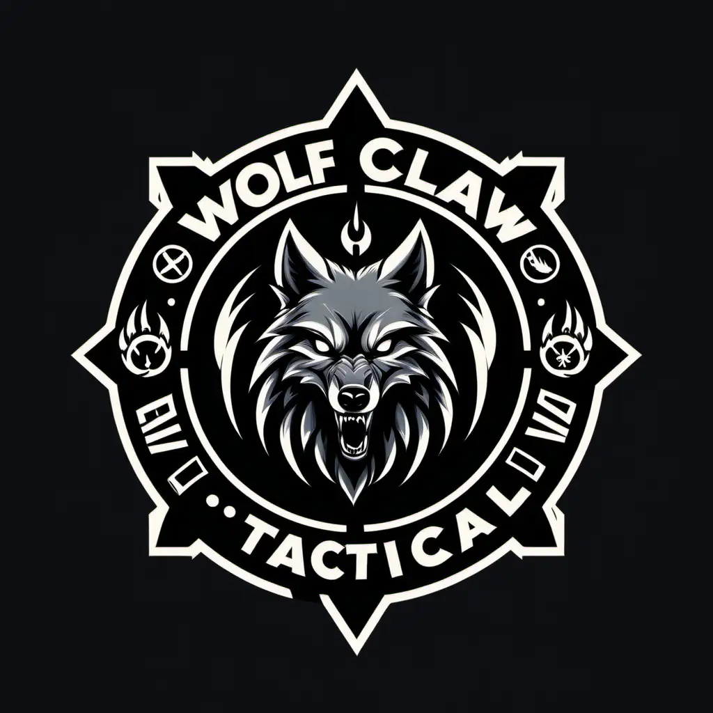 Striking Wolf Claw Tactical Logo Design