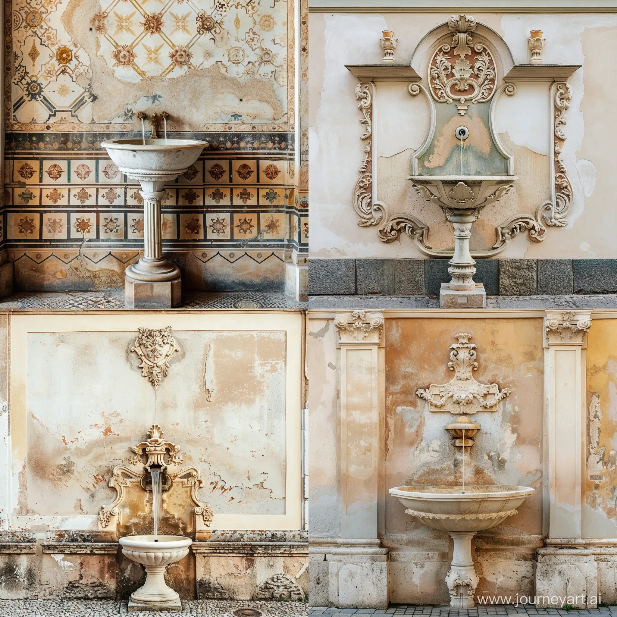 Baroque-Architecture-Ornate-Fountain-with-Pedestal-Basin