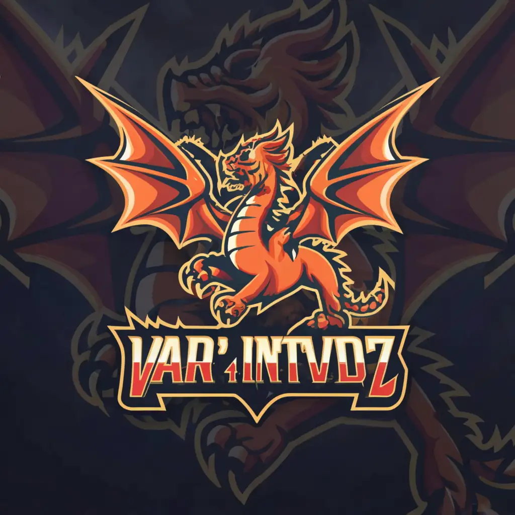 a logo design,with the text "Var1antVidz", main symbol:Dragon,Moderate,be used in Entertainment industry,clear background