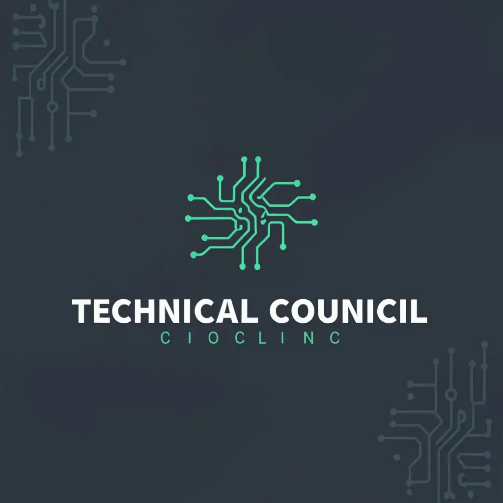 a logo design,with the text "Technical Council", main symbol:Technology,complex,clear background
