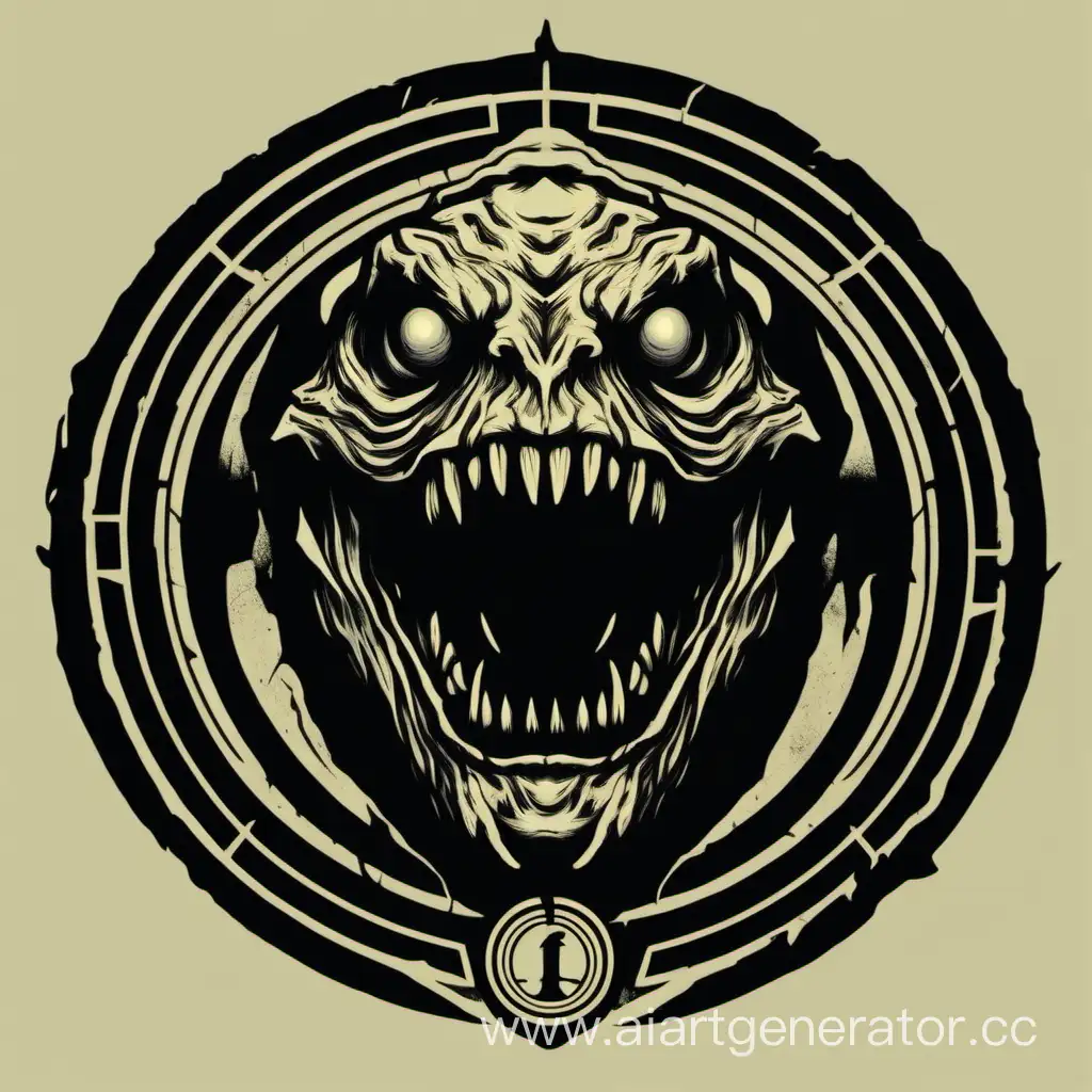 Monstrous-Jaw-Emblem-in-Circular-Design