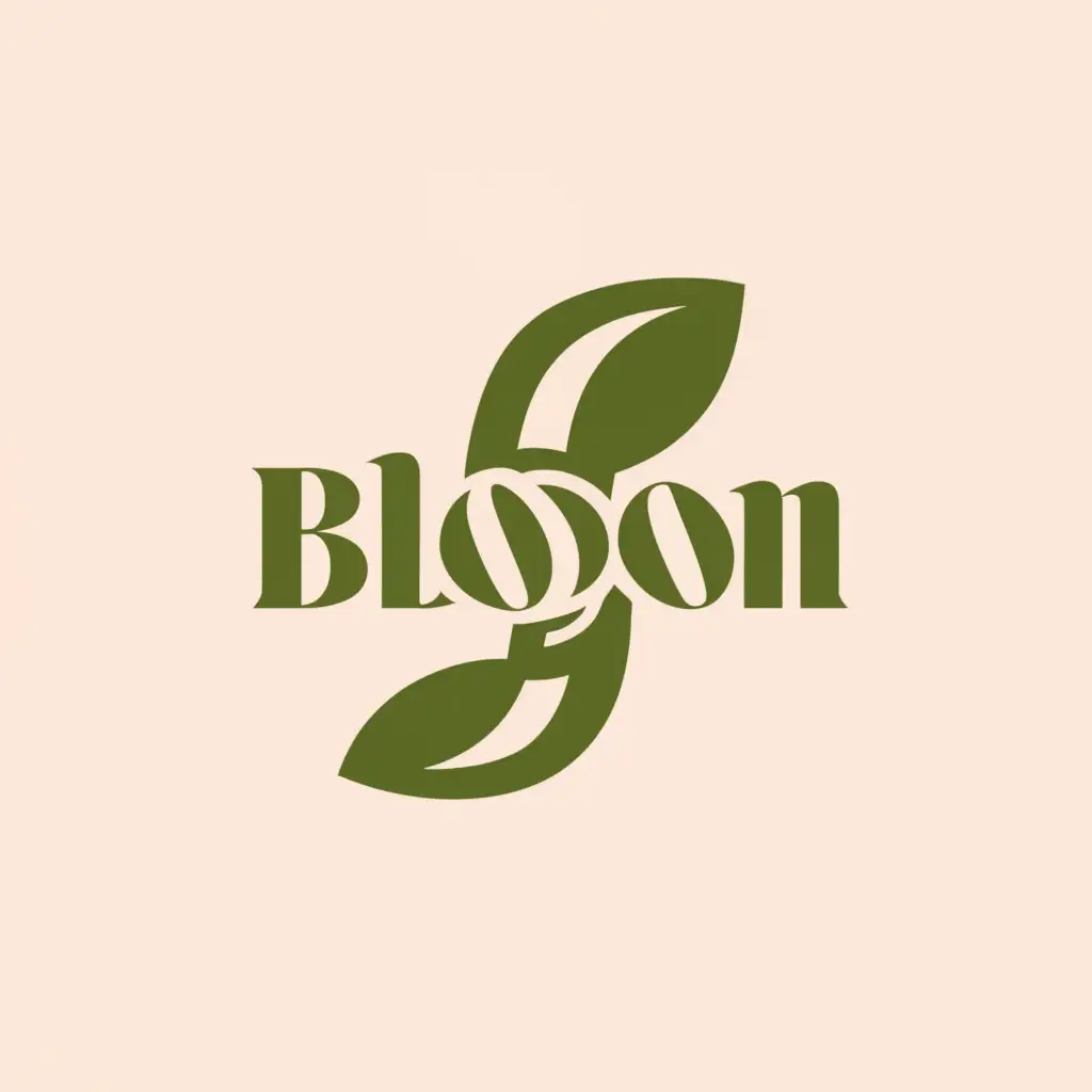 a logo design,with the text "Bloom", main symbol:leaf,Minimalistic,clear background