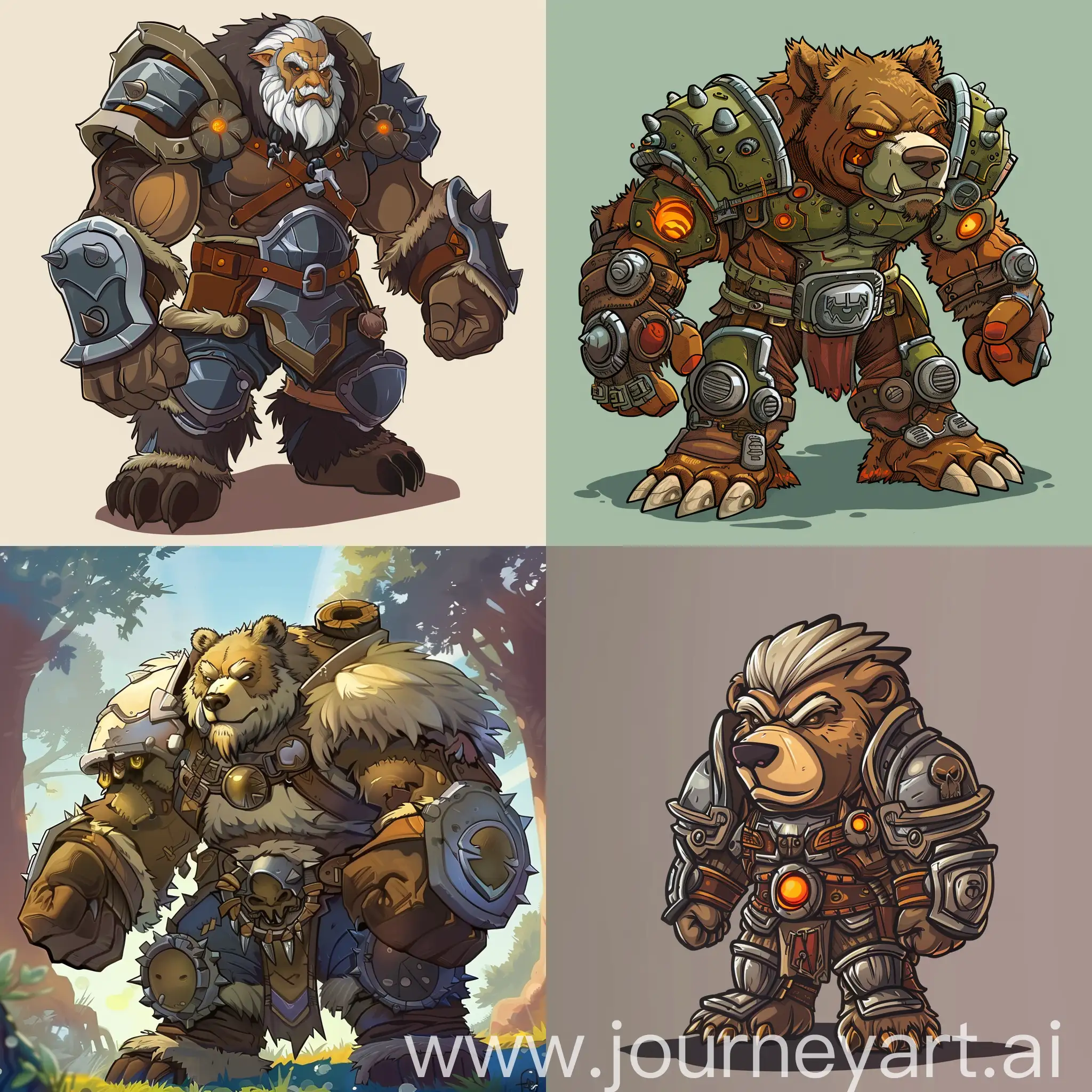 Tank druid from the game "World of Warcraft" in the form of a bear from the horde in a cartoon style for his avatar.