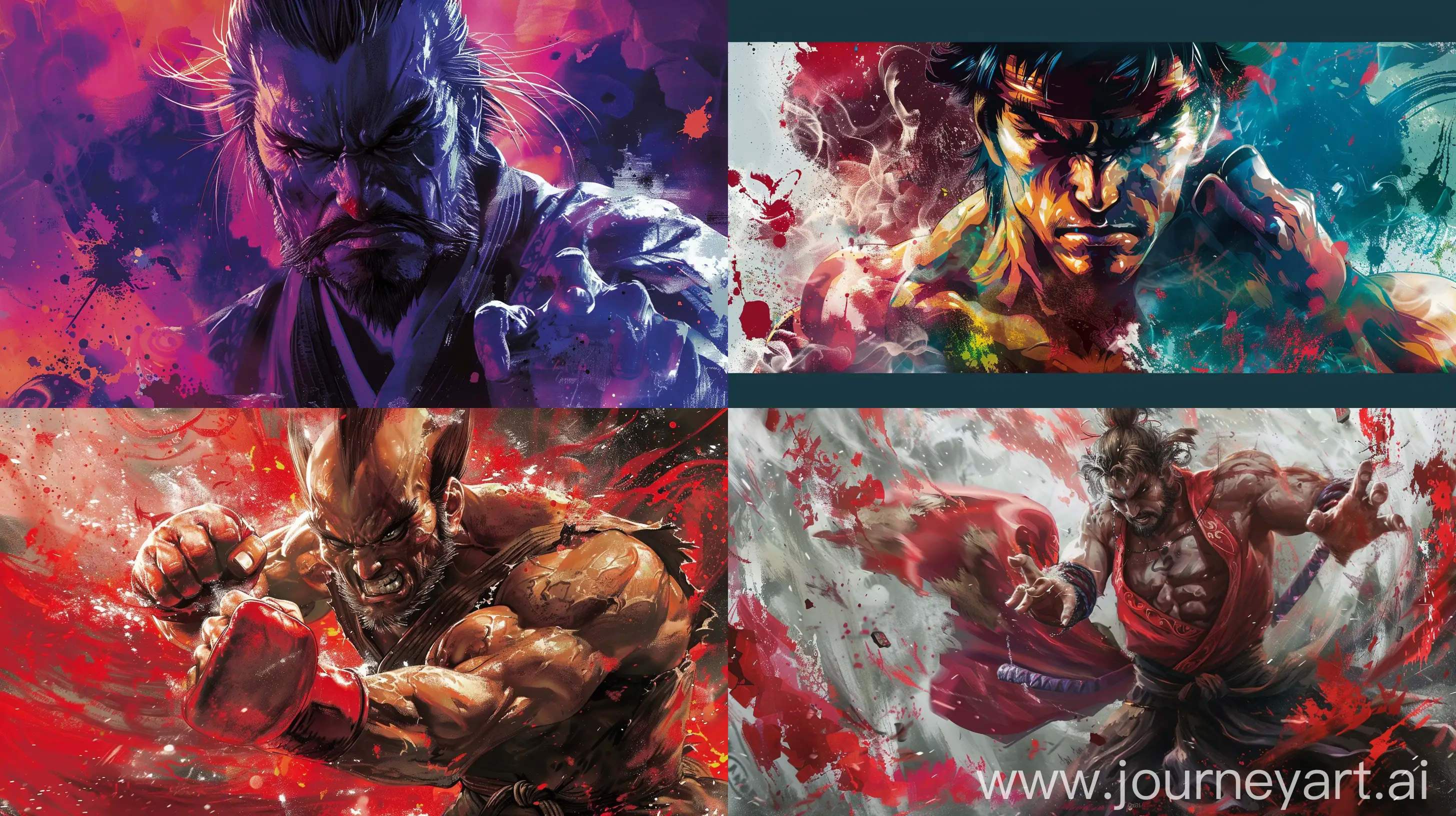 Create fight stick panel art featuring King from Tekken::5 yoji shinkawa::3  --aspect 16:9  --quality 1