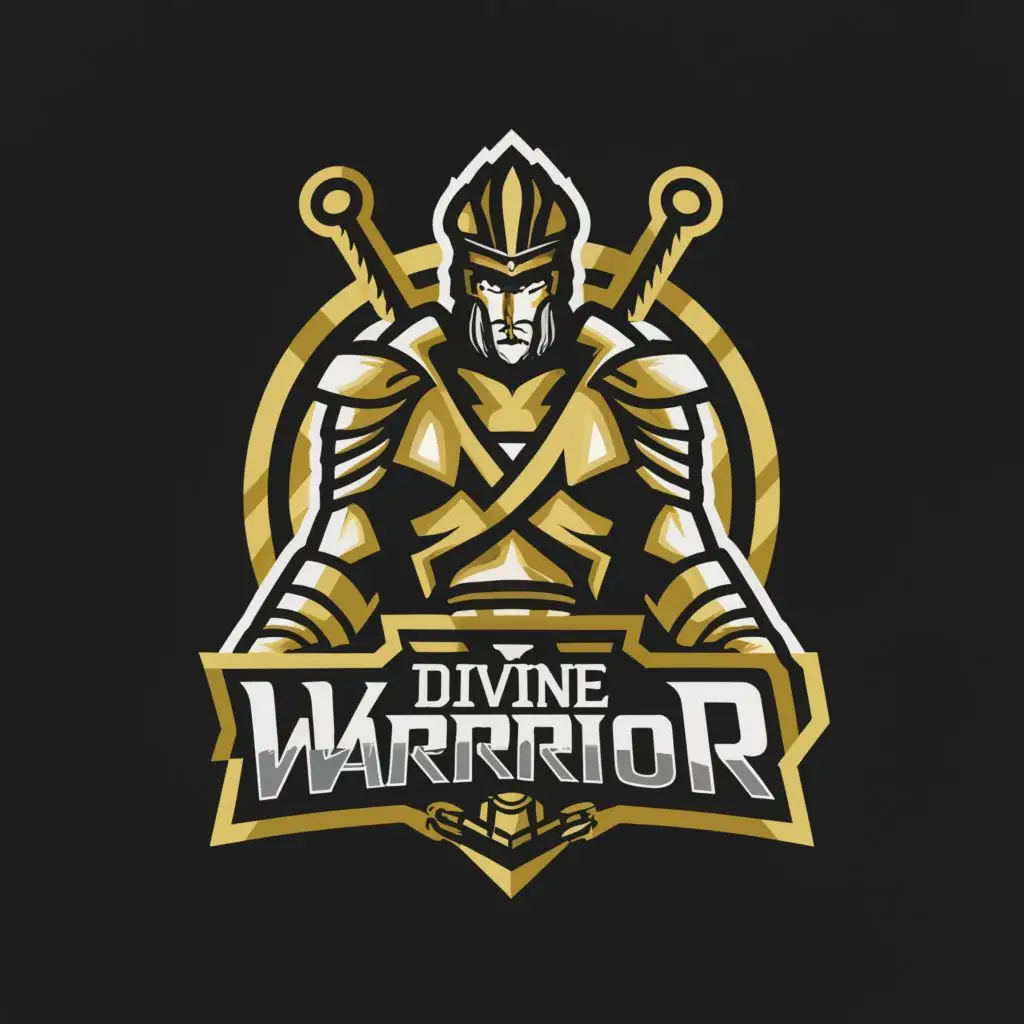 LOGO-Design-For-Men-XXI-c-Masculine-Divine-Warrior-with-Hammer-and-iPhone-15-Pro-Max-in-GoldBlack-Colors