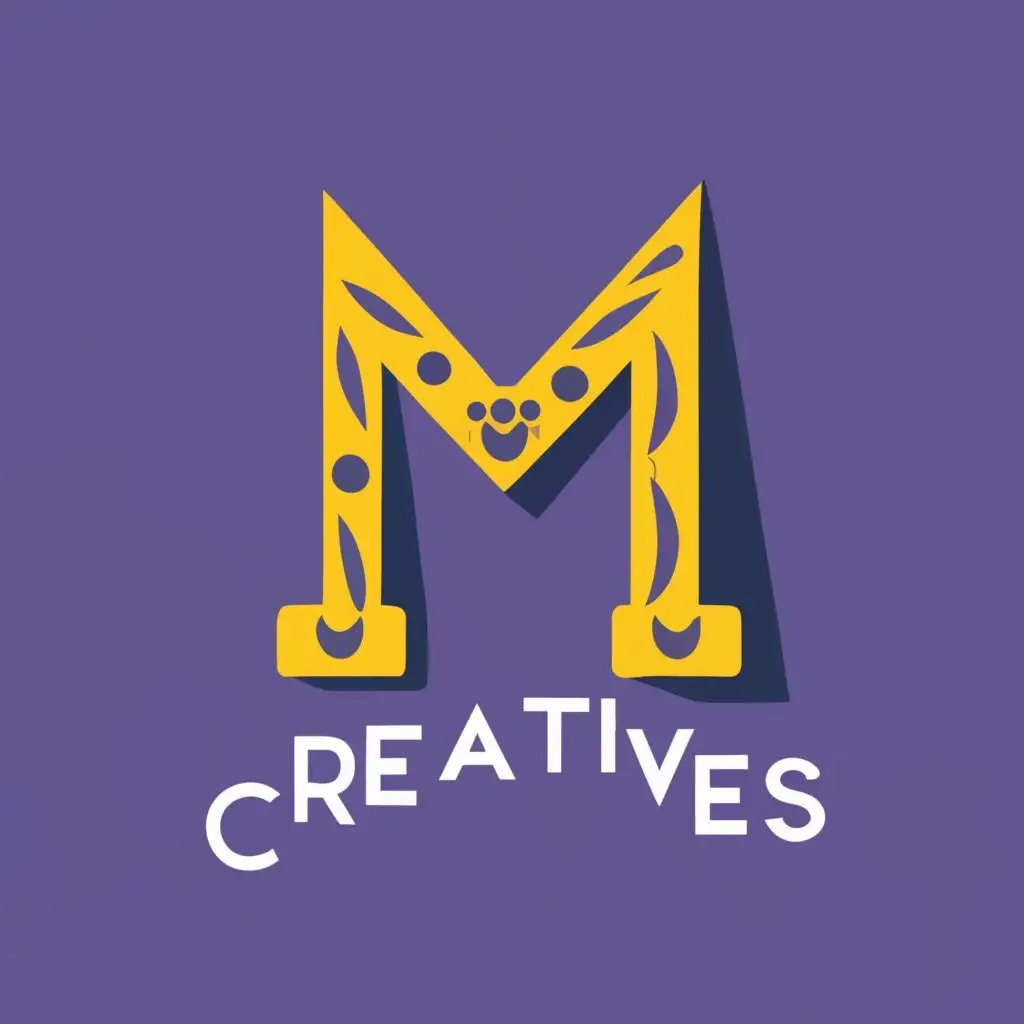 logo, M, with the text "Malayali Creatives", typography, be used in Entertainment industry