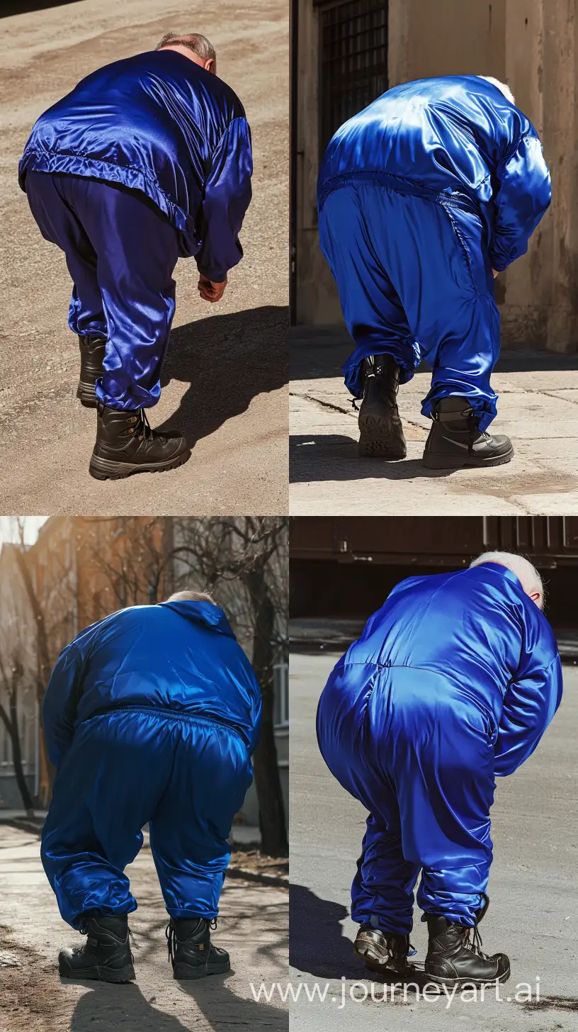 Elderly-Man-in-Silk-Royal-Blue-Tracksuit-and-Hiking-Boots