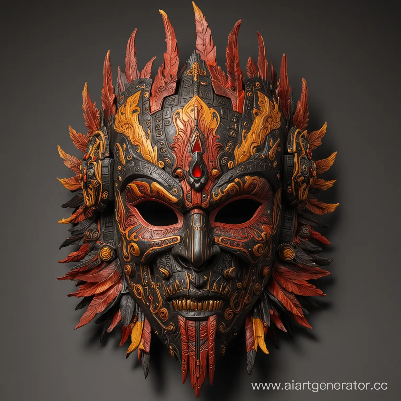 Intricately-Crafted-Fire-Warrior-Mask-Symbolic-Power-and-Passion