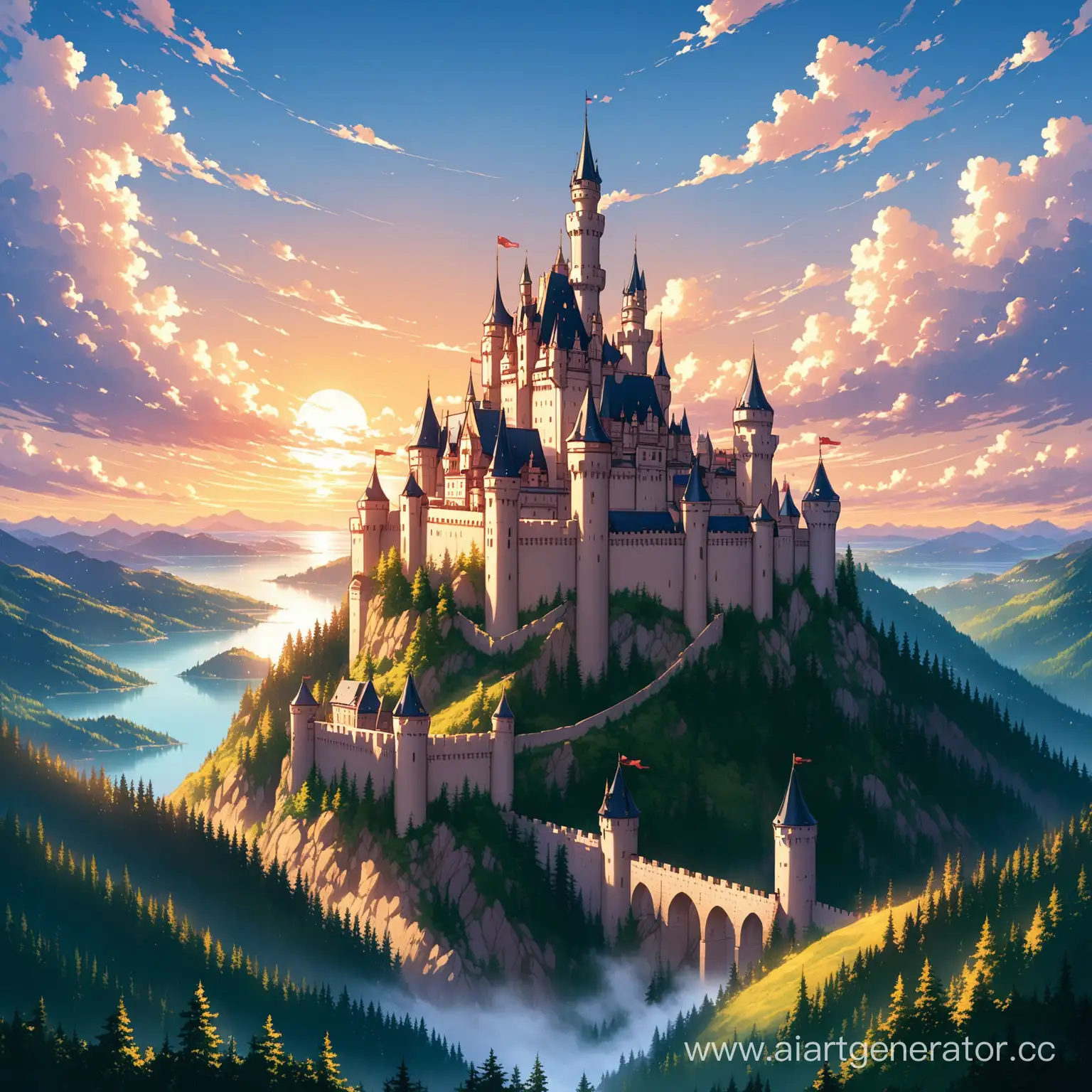 Majestic-Castle-in-Enchanted-Forest-Fantasy-Art