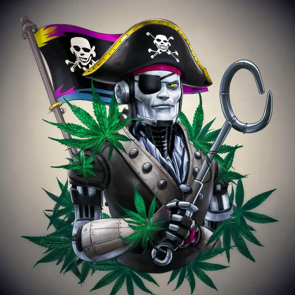 Robot-Avatar-with-Pirate-Flag-and-Marijuana-Buds
