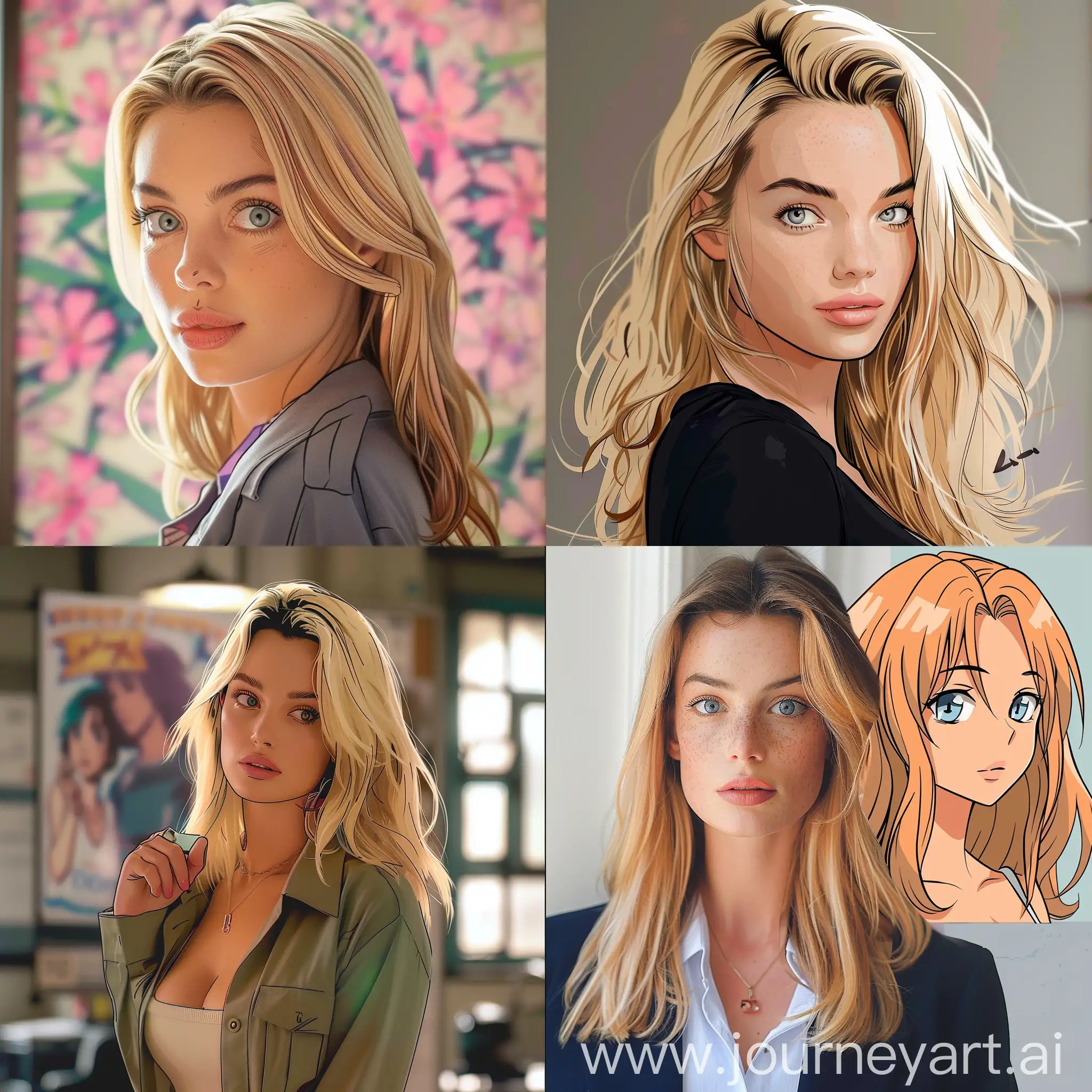 Margot Robbie as anime character