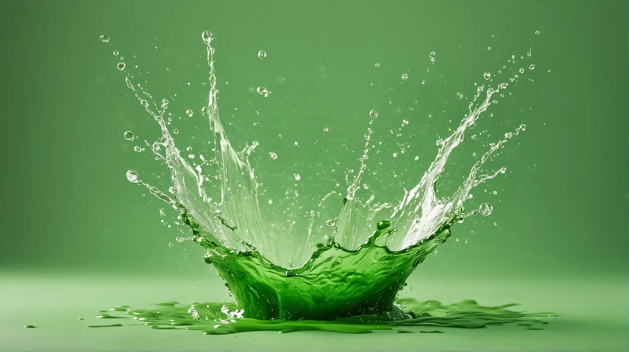 Vibrant Verde Splashes on Clean Green Background