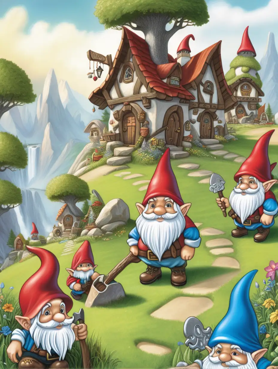 <Gnome Village >Full color for
 book cover