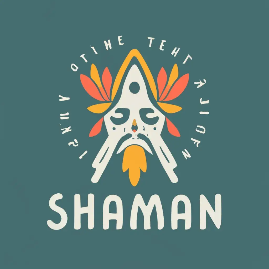 logo, The shaman, with the text "Shaman", typography